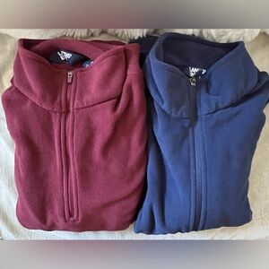 Lands’ End Fleece Jackets Bundle 
-Maroon and Dark Blue